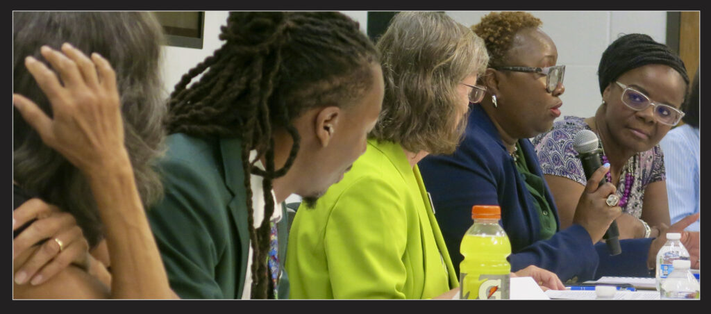 Panelists discuss barriers to Mecklenburg's voter turnout.